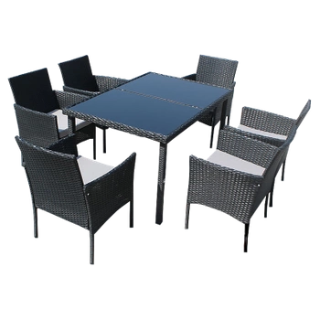 ZESTAW MEBLE OGRODOWE RATTANOWE GRANDE 6 OSOBOWE