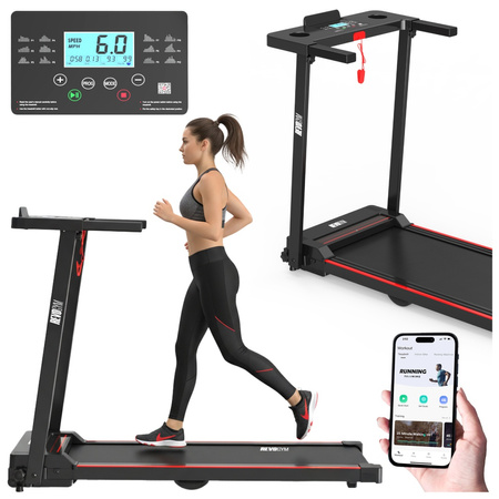 BIEŻNIA ELEKTRYCZNA TRENINGOWA DOMOWA RUN 1-12 KM/H 120 KG 230 V BLUETOOTH