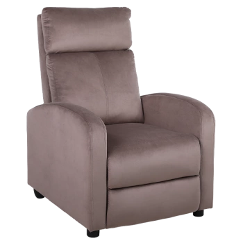 FOTEL ROZKŁADANY WYPOCZYNKOWY DO SPANIA WELUROWY TAPICEROWANY JAVA BRĄZOWY