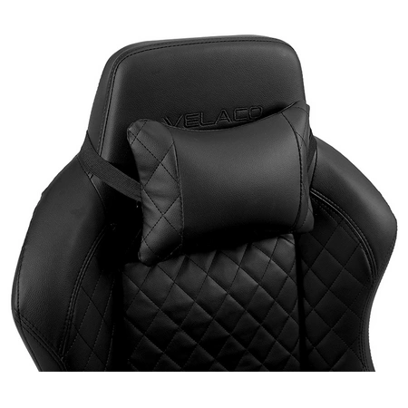 FOTEL GAMINGOWY BIUROWY OBROTOWY SONIC CZARNY SKÓRA PU