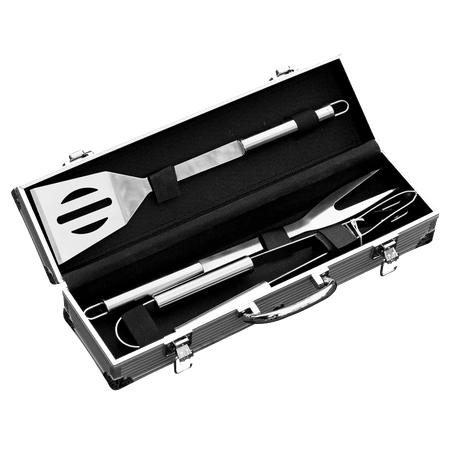 ZESTAW AKCESORIÓW DO GRILA BBQ-A1 ZE STALI NIERDZEWNEJ 3w1 + WALIZKA