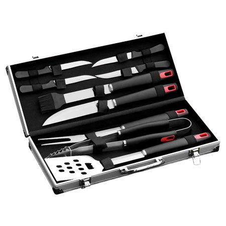 ZESTAW AKCESORIÓW DO GRILA BBQ-A2 ZE STALI NIERDZEWNEJ 9w1 + WALIZKA