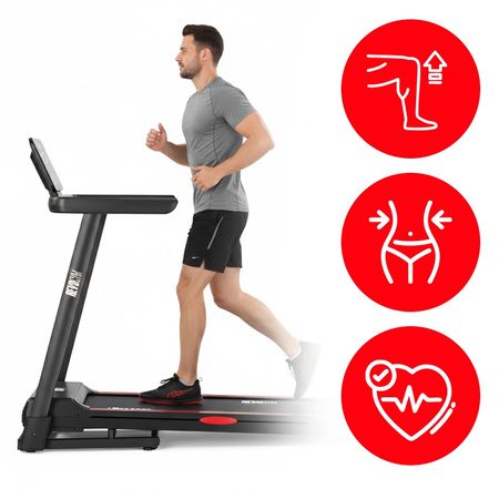 BIEŻNIA ELEKTRYCZNA TRENINGOWA DOMOWA SKŁADANA RUN-1 1-16 KM/H 140 KG 230 V BLUETOOTH