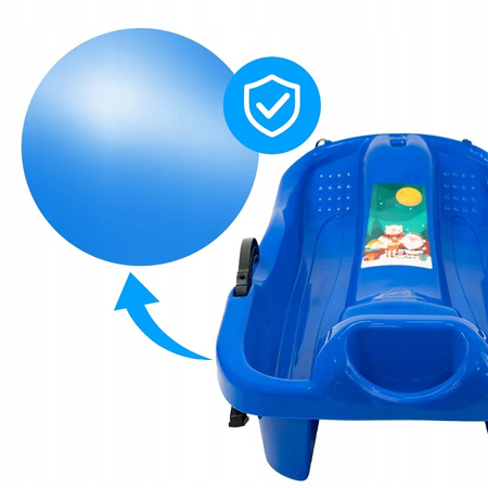 SANKI DZIECIĘCE Z HAMULCEM ŚLIZG PLASTIKOWY SKIPPER NIEBIESKE