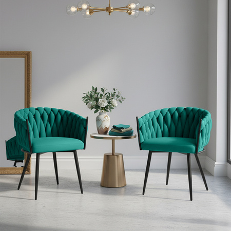 FOTEL KRZESŁO WELUROWE TAPICEROWANE RISO BUTELKOWA ZIELEŃ NOGI CZARNE