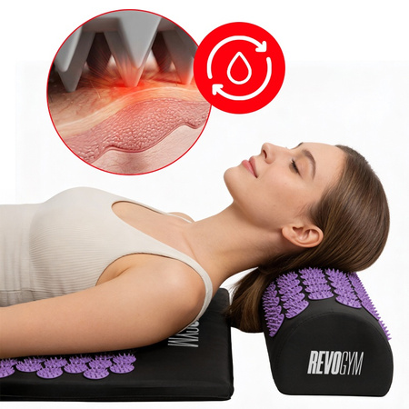 MATA DO AKUPRESURY ZDROWOTNA Z KOLCAMI AKUPRESURA MASAŻ ZESTAW Z PODUSZKĄ