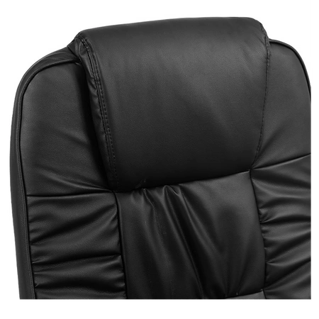 FOTEL BIUROWY OBROTOWY ERGO CZARNA SKÓRA PU PODSTAWA CHROM