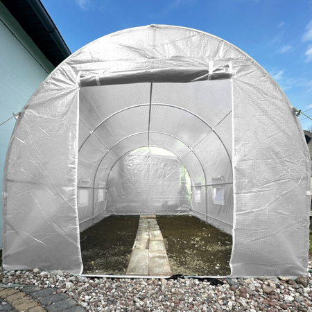 TUNEL OGRODOWY FOLIOWY SZKLARNIA 10m2 TF04W 4x2,5m BIAŁY SOLIDNY