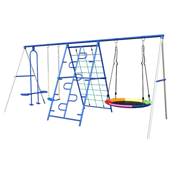 PLAC ZABAW Z SIATKĄ DO WSPINACZKI TIMON HUŚTAWKA OGRODOWA DLA DZIECI