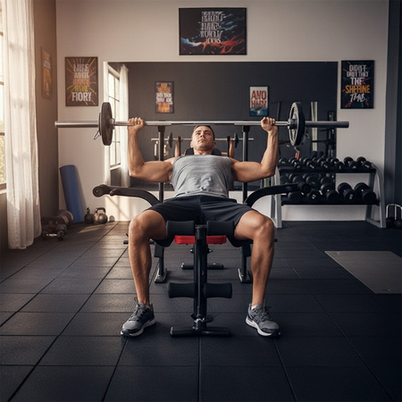 ŁAWKA SKOŚNA WIELOFUNKCYJNA DO ĆWICZEŃ ROZPIĘTKI NOGI REGULOWANA RP23 DO 320 KG