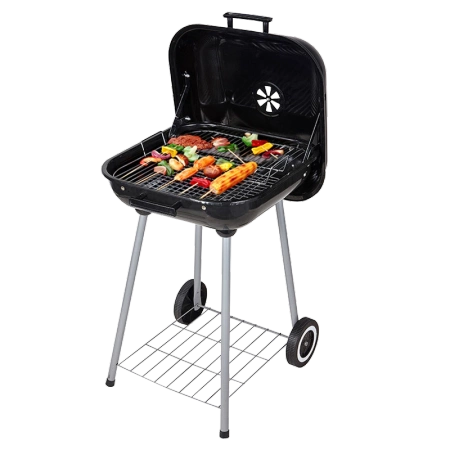 GRILL OGRODOWY WĘGLOWY Z POKRYWĄ VL05 CZARNY