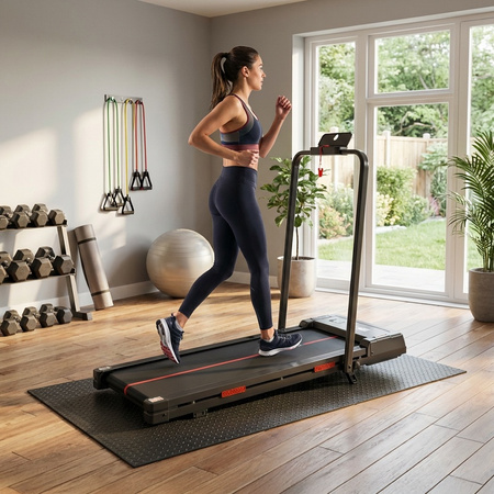 BIEŻNIA ELEKTRYCZNA TRENINGOWA DOMOWA RUN 1-12 KM/H 120 KG 230 V BLUETOOTH