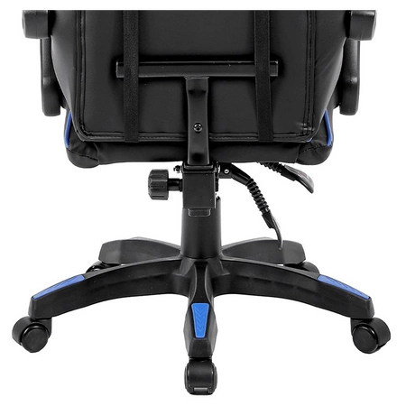 FOTEL GAMINGOWY BIUROWY OBROTOWY ZING-B CZARNO/NIEBIESKI SKÓRA PU