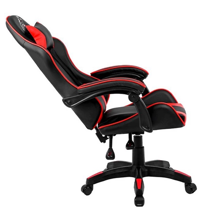 FOTEL GAMINGOWY BIUROWY OBROTOWY ZING-B CZARNO/CZERWONY SKÓRA PU