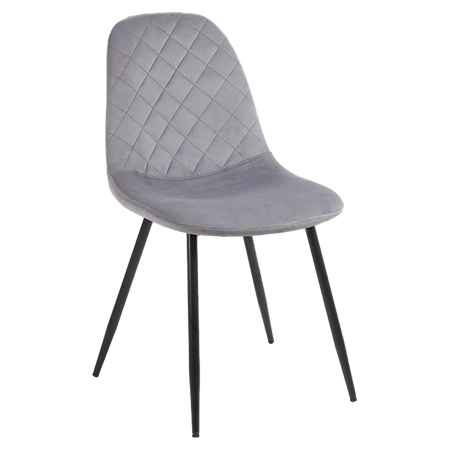 FOTEL KRZESŁO WELUROWE TAPICEROWANE CAMA SZARE NOGI CZARNE