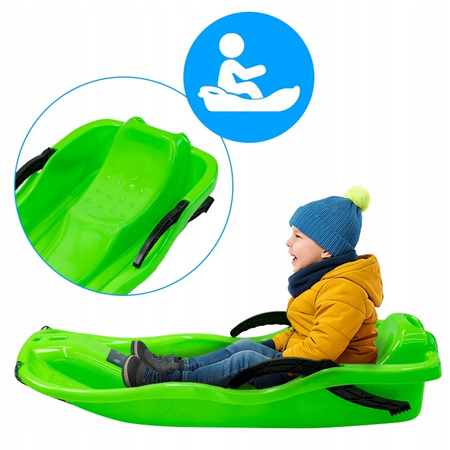 SANKI DZIECIĘCE Z HAMULCEM ŚLIZG PLASTIKOWY SKIPPER ZIELONE