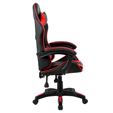 FOTEL GAMINGOWY BIUROWY OBROTOWY ZING-B CZARNO/CZERWONY SKÓRA PU
