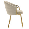 FOTEL KRZESŁO WELUROWE TAPICEROWANY METIS BEŻOWY NOGI ZŁOTE