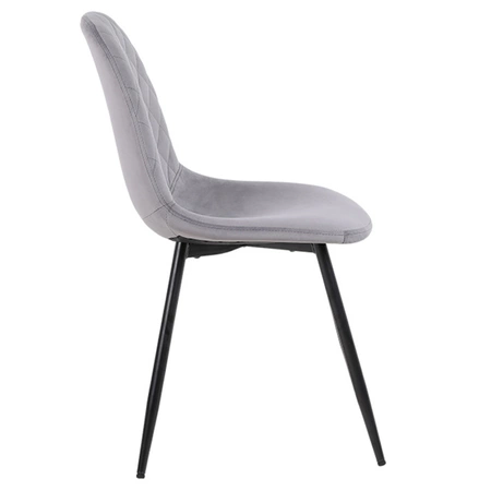 FOTEL KRZESŁO WELUROWE TAPICEROWANE CAMA SZARE NOGI CZARNE