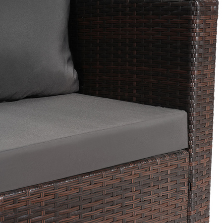 ZESTAW MEBLE OGRODOWE RATTANOWE VOLTA 4 OSOBOWE BRĄZOWY