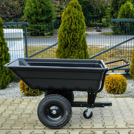 PRZYCZEPKA OGRODOWA DO KOSIARKI TRAKTORKA OGRODOWEGO BOGIE-TRAX CZARNA POLIMEROWA DO 400 KG