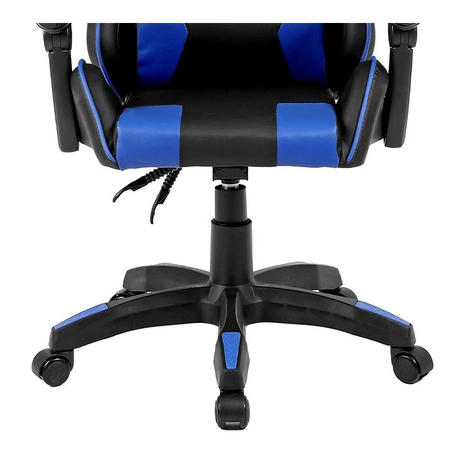 FOTEL GAMINGOWY BIUROWY OBROTOWY ZING-B CZARNO/NIEBIESKI SKÓRA PU