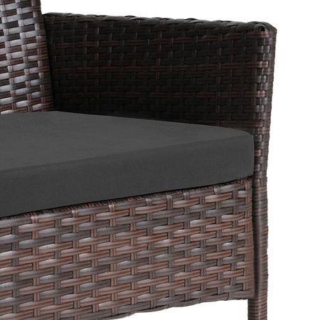 ZESTAW MEBLI OGRODOWYCH RATTANOWE LUIZA 4 OSOBOWE BRĄZOWY