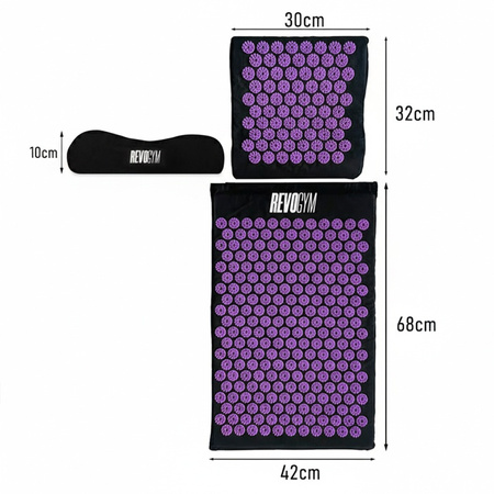 MATA DO AKUPRESURY ZDROWOTNA Z KOLCAMI AKUPRESURA MASAŻ ZESTAW Z PODUSZKĄ