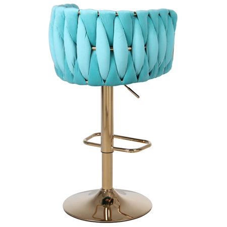 HOKER KRZESŁO BAROWE GLAMOUR SURI MIĘTOWY PODSTAWA ZŁOTA