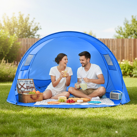 NAMIOT PLAŻOWY OGRODOWY TURYSTUCZNY PARAWAN SUNSET 1B CIEMNY NIEBIESKI