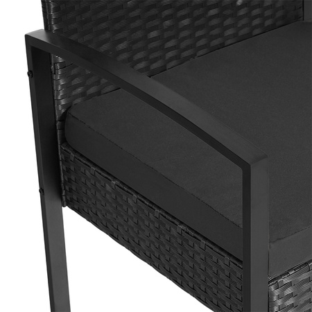 ZESTAW MEBLI OGRODOWYCH RATTANOWY COMO 2 OSOBOWY CZARNY