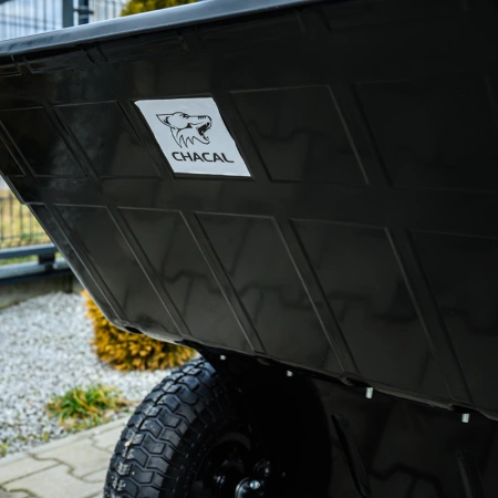 PRZYCZEPKA OGRODOWA DO KOSIARKI TRAKTORKA OGRODOWEGO BOGIE-TRAX CZARNA POLIMEROWA DO 400 KG