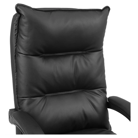 FOTEL BIUROWY OBROTOWY ZENIT CZARNA SKÓRA PU PODSTAWA CHROM