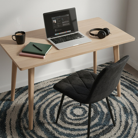 KRZESŁO FOTEL WELUROWY TAPICEROWANY TESA CZARNY NOGI CZARNE