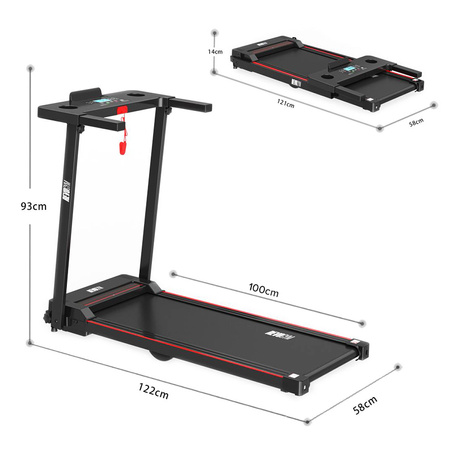BIEŻNIA ELEKTRYCZNA TRENINGOWA DOMOWA RUN 1-12 KM/H 120 KG 230 V BLUETOOTH