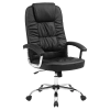 FOTEL BIUROWY OBROTOWY ERGO CZARNA SKÓRA PU PODSTAWA CHROM