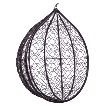 FOTEL OGRODOWY WISZĄCY KOKON DUŻY KOSZ KORFU BRĄZOWY BEZ PODSTAWY