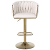HOKER KRZESŁO BAROWE GLAMOUR SURI KREMOWY PODSTAWA ZŁOTA
