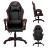 FOTEL GAMINGOWY BIUROWY OBROTOWY ZING-B CZARNY OBSZYCIE CZERWONE SKÓRA PU