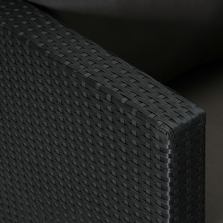 ZESTAW MEBLE OGRODOWE RATTANOWE VOLTA 4 OSOBOWE CZARNY