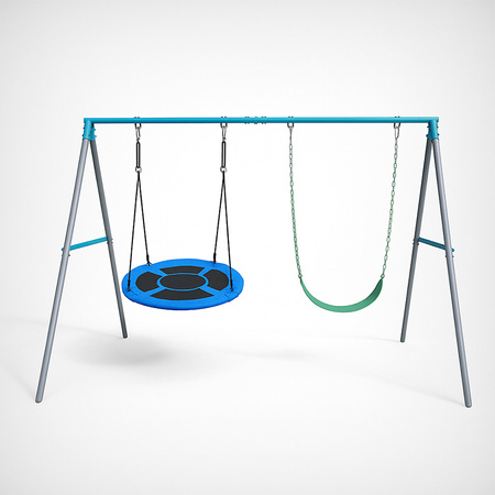 HUŚTAWKA OGRODOWA PODWÓJNA SIMBA BOCIANIE GNIAZDO ZE STELAŻEM DLA DZIECI