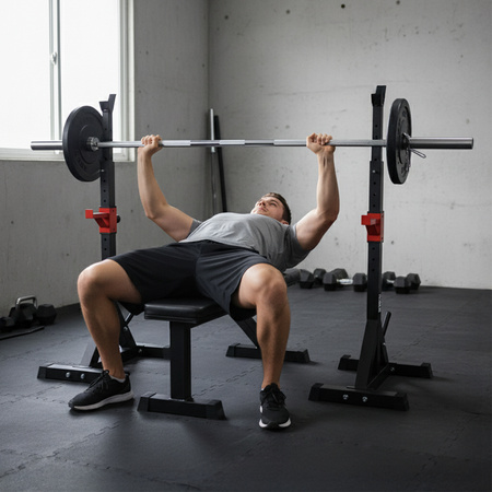 STOJAKI TRENINGOWE POD SZTANGĘ REGULOWANE ASEKURACJA STOJAK DO ĆWICZEŃ RP22