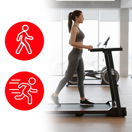 BIEŻNIA ELEKTRYCZNA TRENINGOWA DOMOWA RUN 1-12 KM/H 120 KG 230 V BLUETOOTH