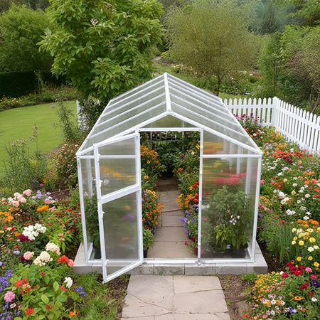 SZKLARNIA OGRODOWA Z POLIWĘGLANU TUNEL FLOWERS OCYNK 4 MM 210x400 CM 8,4m2