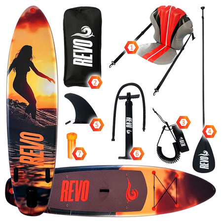 DESKA SUP GOLD-COAST DO PŁYWANIA STAND UP PADDLE POMPOWANA 320CM ZESTAW + SIEDZISKO