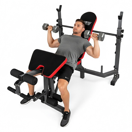 ŁAWKA SKOŚNA WIELOFUNKCYJNA DO ĆWICZEŃ NOGI MODLITEWNIK REGULOWANA RP24 DO 180 KG