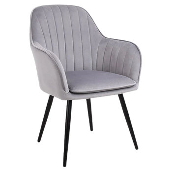 FOTEL WELUROWY TAPICEROWANY BETO SZARY NOGI CZARNE