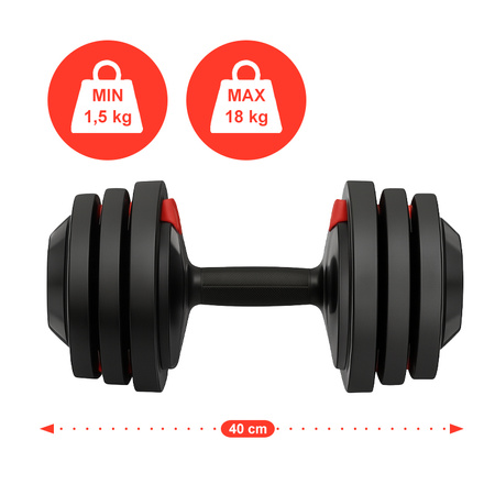 HANTLE REGULOWANE KETTLEBELL ZESTAW AUTOMATYCZNA REGULACJA 3W1 19 KG RP15