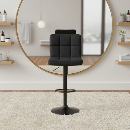 HOKER KRZESŁO BAROWE RAFA CZARNY WELUR PODSTAWA CZARNA