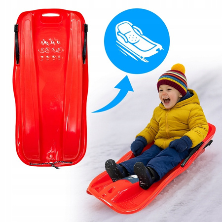 SANKI DZIECIĘCE Z HAMULCEM ŚLIZG PLASTIKOWY SKIPPER CZERWONE